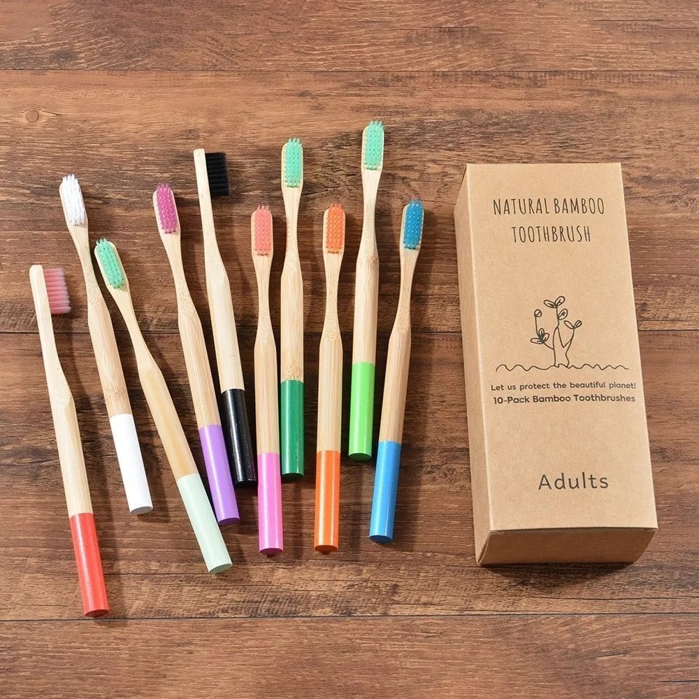 10-Pack Eco Friendly Bamboo Toothbrush 