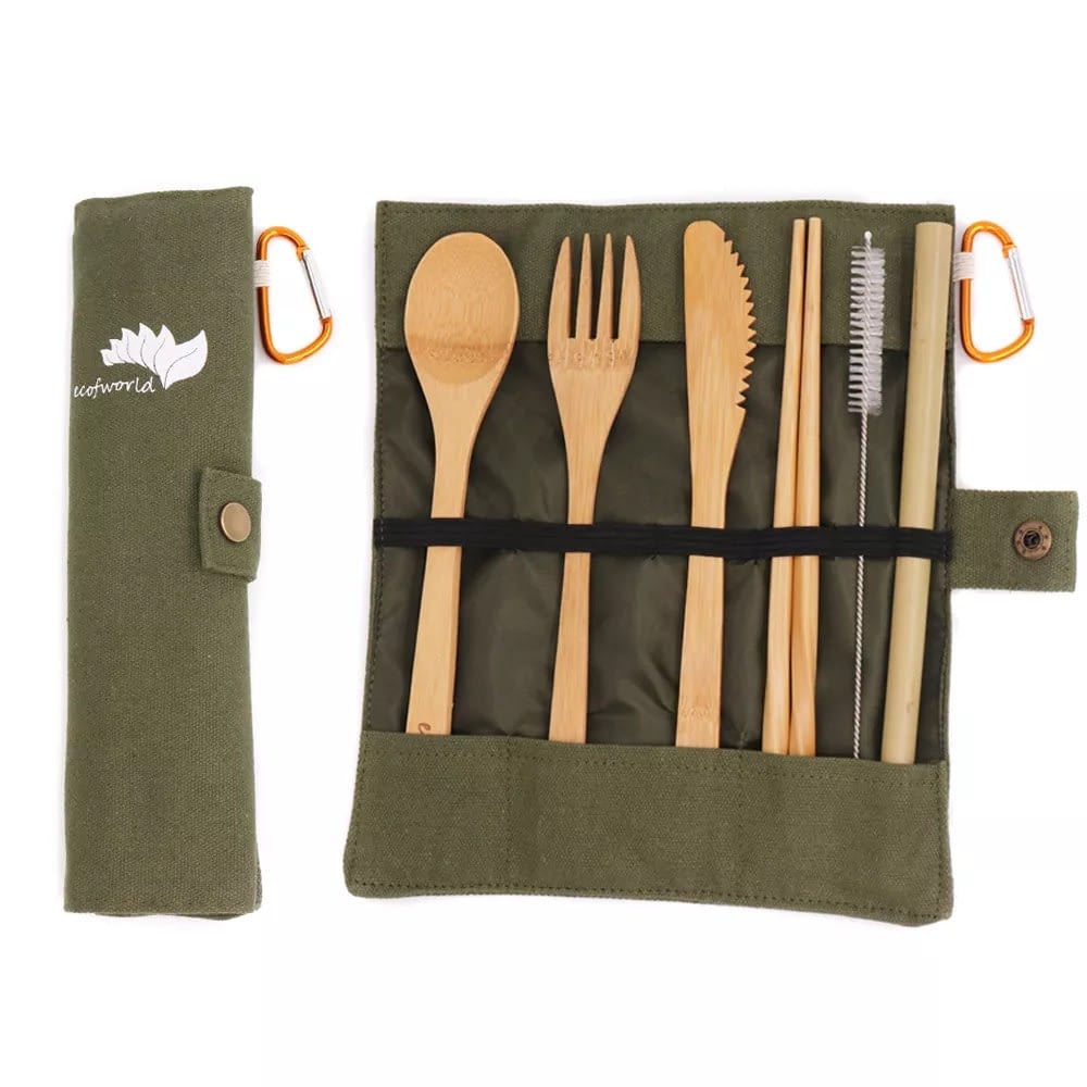 Details about   Bamboo UTENSILS CUTLERY SET Travel Portable Pouch Eco friendly Outdoor Reusable 
